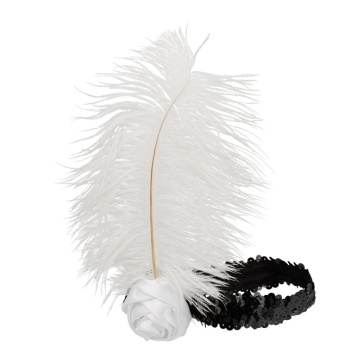 Карнавальные ободок "Кабаре" белый