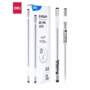 Ручка гелевая  Deli "Every" черная, 0,5мм, игольчатый наконечник