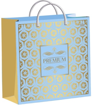 Пакет 30*30см (140мк) с пластиковой ручкой "Премиальный презент" мягкий пластик