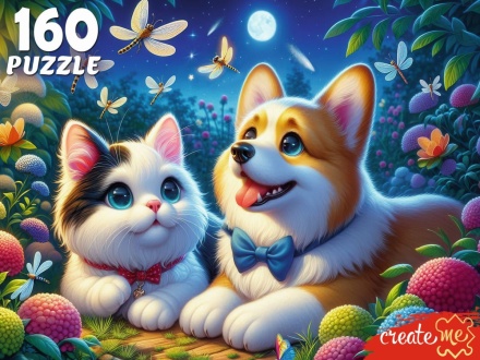 Пазлы  160 элементов  237*330мм. "Ночные друзья"