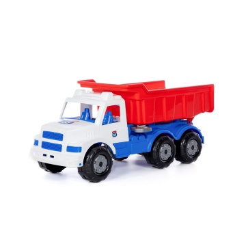 Машинка 73см "Буран" самосвал, пластик, бело-синий