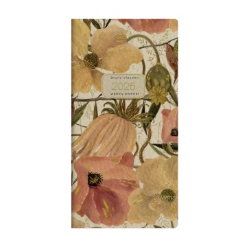 Еженедельник дат. 2026г, 87*165мм 64л., кожзам., тв.пер. "Flora. Цветочная страсть"