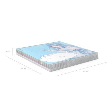 Тетрадь школьная ученическая ErichKrause Manga, 18 листов, линейка, выборочный УФ-лак с глиттером (в