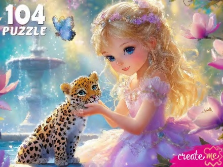 Пазлы  104 элемента 270*330см "Принцесса с маленьким леопардом"