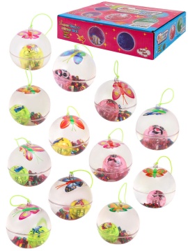 Мяч со светом с веревкой 6,5см "Бабочка"