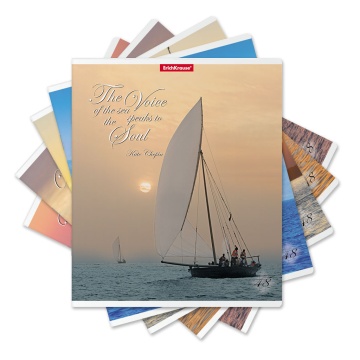 Тетрадь общая ученическая ErichKrause Sea Breeze, 48 листов, клетка, матовая ламинация