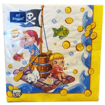 Салфетка Art Bouquet "Пиратская вечеринка" 33*33см, 20шт., 3-х слойная