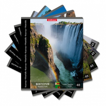 Тетрадь А5 48л  кл.,  "Водопады"