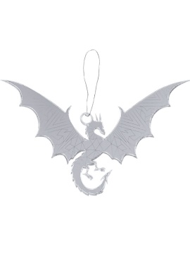 Подвесное украшение 10см "Дракон" серебро, акрил