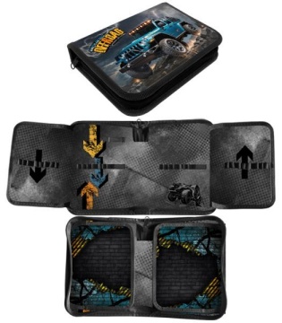 Пенал 1 отд. с 2-мя откид.пл. (200*140*40) молния, ткань "Джип синий"