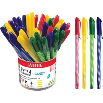 Ручка шар. deVENTE "Карамелька", 0,7мм, синяя, ассорти