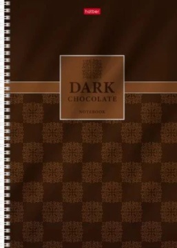 Тетрадь А4 96л кл. гребень Hatber "Chocolate" выб.лак., метал.картон