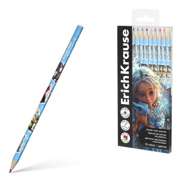 Карандаши цвет. 12цв Erich Krause Magic Pet, пласт., трехгранные