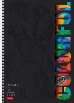 Тетрадь А4 96л кл. гребень Hatber "Animals print" мат.ламин. 3D лак