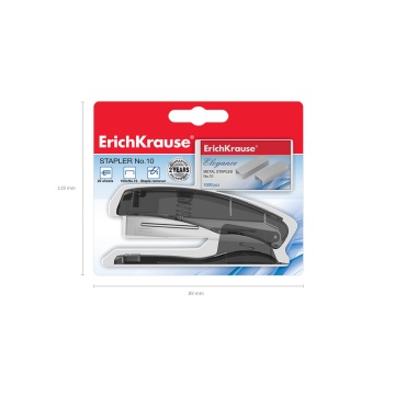 Степлер 10 в комплекте со скобами ErichKrause Elegance до 20 листов, ассорти (в пластиковом блистер