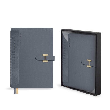 Ежедневник недат. А5 160л. кожзам, тв.пер. "Пристин серый" хляст, ляссе