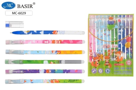 Ручка гелевая стираемая "Животные" синяя, 0,5 мм