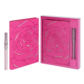 Набор Ежедневник недат. А5 кожзам., мягк.пер., 120л. + ручка "Виннер розовый" ляссе