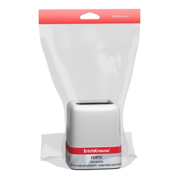 Подставка настольная пластиковая ErichKrause Forte, Classic, белая с черной вставкой