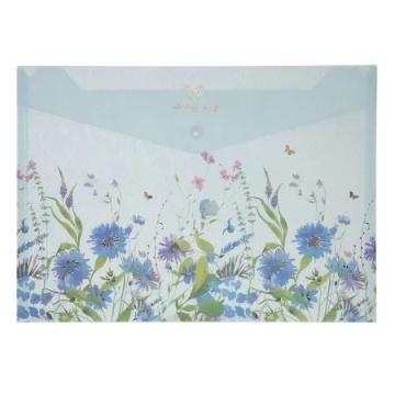 Конверт на кнопке  с рисунком А4 Бабочки-Цветы, текстура