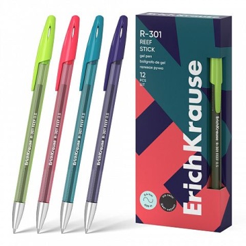 Ручка гелевая EK R-301 Gel Stick Reef черная, 0,5мм