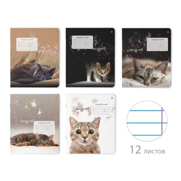 Тетрадь А5 12л лин. Альт "Удивительные котята"