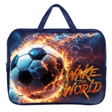 Папка для тетрадей А4 с ручками. Текстиль. ОГНЕННЫЙ МЯЧ. 350х265x80мм