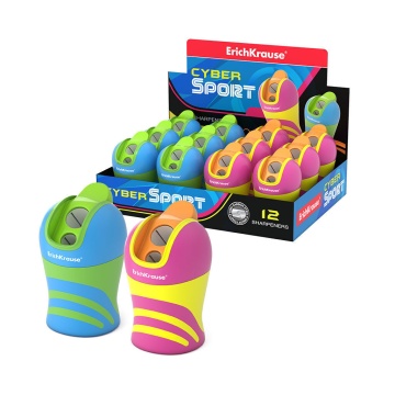 Точилка пласт. с контейнером 2 отв. Cyber Sport, система Total Clean