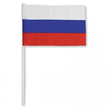Флаг "РОССИЯ" 15*22см, триколор, с палочкой