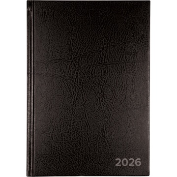 Ежедневник дат. 2026г А5 Attomex 336стр., черный, бумвинил, тисн.фольгой, офсет 60г/м2