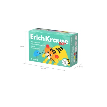 Краски пальчиковые  6цв. Erich Krause 120мл. Baby, с Алоэ Вера