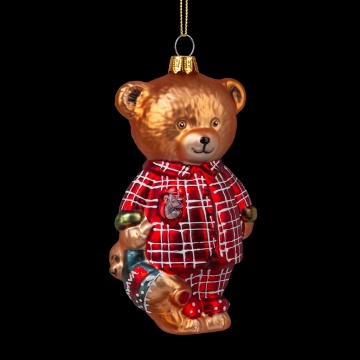 Украшение ErichKrause Decor Мишка в пижаме 12см, стекло