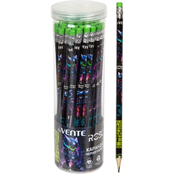 Карандаш deVENTE HB Robotic, трёхгранный, с ластиком, туба