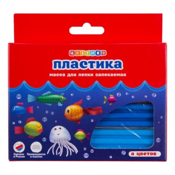 Набор полимерной глины 8цв., 160гр., "Цветик"