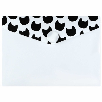 Конверт на кнопке  с рисунком 105*74мм "Коты на чёрном"