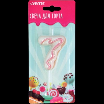 Свеча-цифра "7" Donut  6 см, с 3D декором