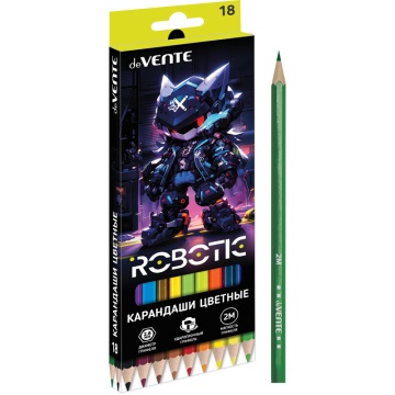 Карандаши цвет. 18цв deVENTE Robotic 2М, шестигранные