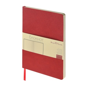 Записная книжка А5  80л. кожзам, мягк.пер. "Megapolis loft flex . Красный" кл., ляссе