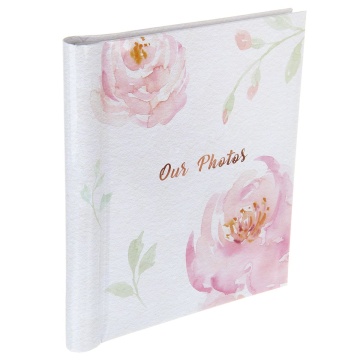 Фотоальбом магнитный 30л  23*28см спир.  Цветы на белом
