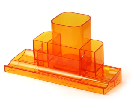 Подставка наст. "Башня" прозрачно-оранжевая