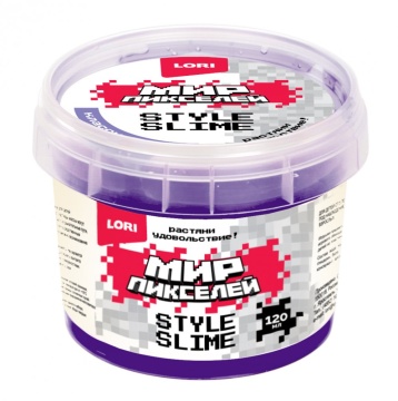 Слайм 120мл "Мир Пикселей" фиолетовый (с ароматом вишни) отгрузка от 0C до -20C