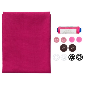 Набор для шитья "Школьный" 10 предметов, малиновый