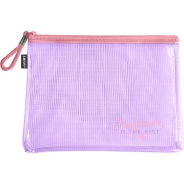 Конверт на молнии 335x242мм ПВХ 320мкм, Pastel, армированный, текст.молния, сиреневый