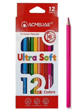 Карандаши цвет. 12цв  Acmeliae Ultra Soft  мягкие, грифель 3,3мм