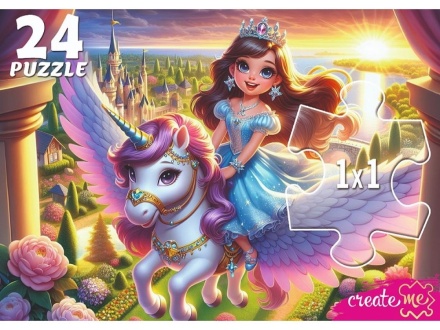 Пазл МАКСИ 24 элемента "Полет принцессы на единороге"