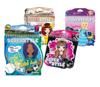 Альбом д/творчества "Superstyle" с наклейками и трафаретами 185*185мм 24л.