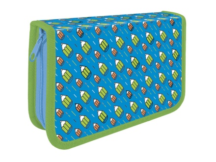 Пенал 1 отд. с 1-ой откид.пл. (200*130*30) молния, ткань "Карандаши"