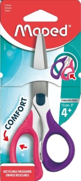 Ножницы детские MAPED "SENSOFT" 13 cм, асимметричные, прорезин. ручки