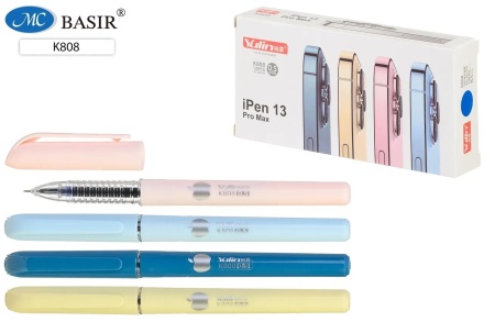 Гелевая ручка: "IPen 13 pro Max"; пластиковый цветной корпус с рисунком; игольчатый наконечник, пишущий узел 0,5 mm; цвет чернил синий.