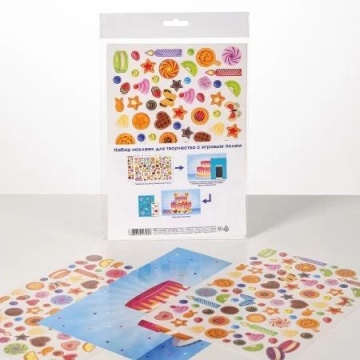 Игра с наклейками "Сладкое настроение" с игровым полем, А5 2л.